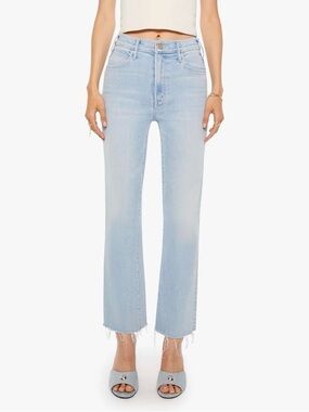 Mother hustler ankle jeans straight leg size 27 balls in your court light wash